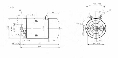 Pièces agricoles - Hydraulique - Moteur MPP DC 24VDC 2100W INCL
