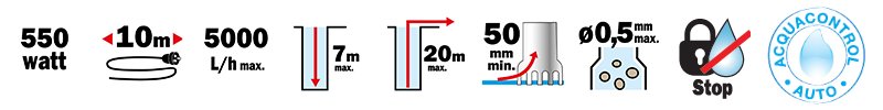 Materiels - Pompe - POMPE IMMERGEE VIDE-FUT 500W ARRET AUTOMATIQUE