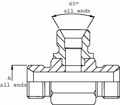 Pièces agricoles - Hydraulique - Raccord vissé en T M 34 BSP
