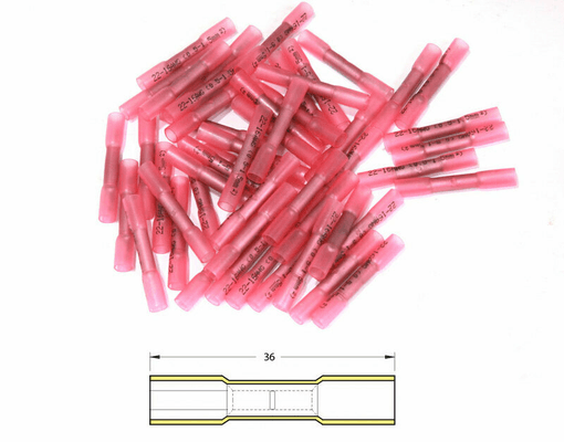 Pièces Quad & Motos - Outillage - Bout à bout à sertir thermo-rétractable BIHR Ø0,5/1,5mm² - 50pcs transparent rouge
