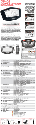 Pièces Quad & Motos - Equipement véhicule - Compteur digital mutlifonctions KOSO DB02R universel