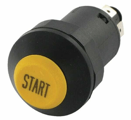 Pièces agricoles - Electricité - Interrupteur poussoir, Start, rond, jaune