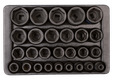 Module douilles à chocs 6 pans 1/2" 27 pièces