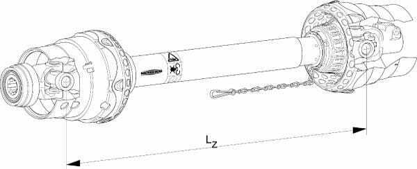 Pièces agricoles - Transmission - Cardan grand angle WWZ 2480 L:1010mm, Walterscheid