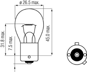 Pièces agricoles - Eclairage - Ampoule PY21W 12V 21W BAU15s blanc Kramp