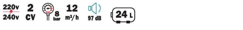 Materiels - Compresseur - COMPRESSEUR ELECTRIQUE 2CV 24L