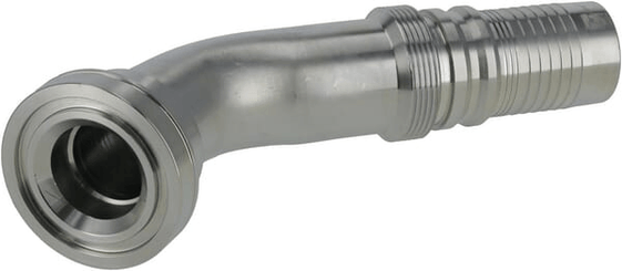 Pièces agricoles - Hydraulique - Raccord à sertir 4SH-DN40 avec flasque ø63,5 mm 45°