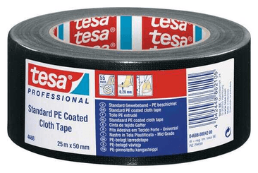 Chimie - Chimie divers - Ruban, tissu, enduit de PE standard, noir, 25m x 50mm, TesaBAND®