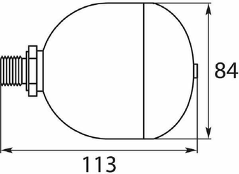 Pièces agricoles - Hydraulique - Accumulateur 0,21L 25-220 bar 3/8 filetage mâle