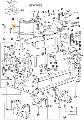 Pièces agricoles - Pieces moteur - CYLINDRE MOTEUR Deutz-Fahr origine