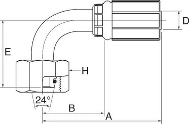 Pièces agricoles - Hydraulique - Racc. à sertir 90° DN25-M36x2
