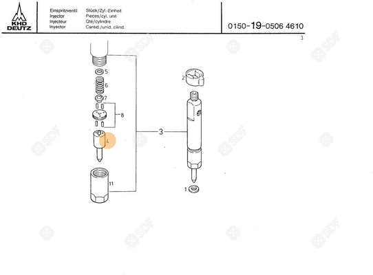 Pièces agricoles - Pieces moteur - INJECTEUR Deutz-Fahr origine