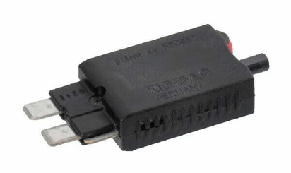Pièces agricoles - Eclairage - Fusible réinitialisation manuelle thermique 28V 10A longueur 51,6mm rouge E.T.A