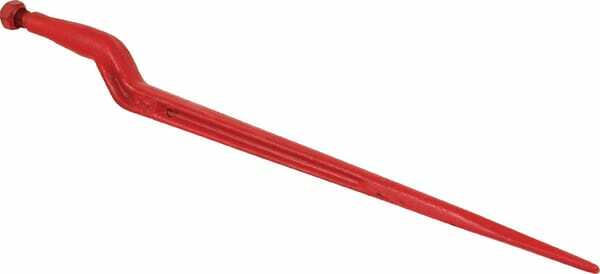 Pièces agricoles - Fenaison & élevage - Dent chargeur 60mm double T section 36x810mm, extrémité pointue avec écrou M22x1.5mm, rouge, gopart