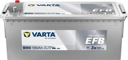 Pièces agricoles - Eclairage - Battery 12V 190Ah 1050A B90 VARTA Dynamic EFB