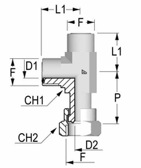 Pièces agricoles - Hydraulique - Raccord T renverse orientable 11/16 ORFS