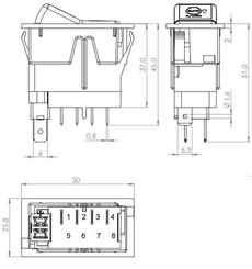 Pièces agricoles - Eclairage - Interrupteur à bascule, (I)-0-(II), maman sur maman, 12 V, 4 broches, augmentation/diminution automatique de la vitesse de rota