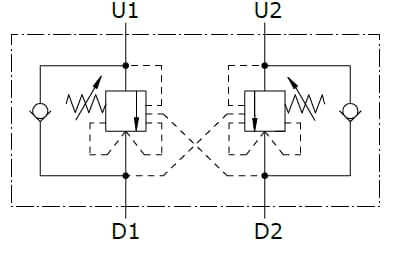 Pièces agricoles - Hydraulique - Soupape d'équilibrage N1116 3/8 G5P4