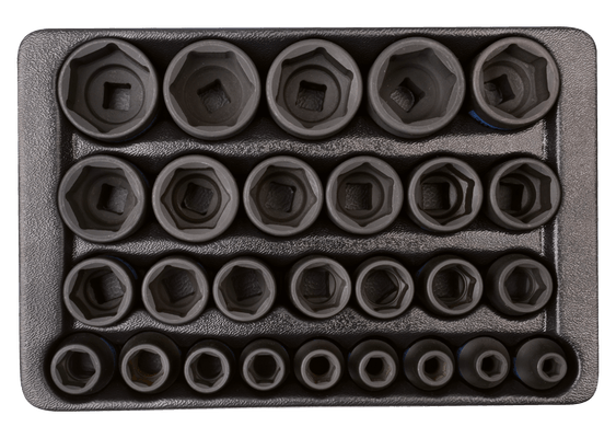 Outils - Outils divers - Module douilles à chocs 6 pans 1/2" 27 pièces