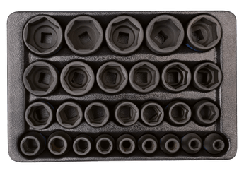 Outils - Outils divers - Module douilles à chocs 6 pans 1/2" 27 pièces