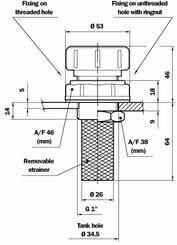 Pièces agricoles - Hydraulique - Bouchon de remplissage de réservoir TC50-GAL-90-PROC-70