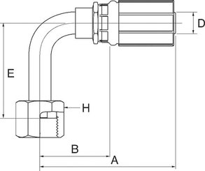 Pièces agricoles - Hydraulique - Racc. à sertir DN10-13/16 ORFS 90°