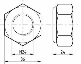 Pièces agricoles - Fasteners - Écrou de blocage hexagonal DIN985 M24x1,50 acier zingué |8| Kramp