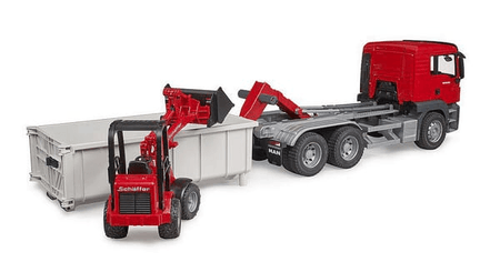 Loisirs - Jouets - Camion avec conteneur Roll-Off et chargeur compact Schäffer 2630 MAN TGS