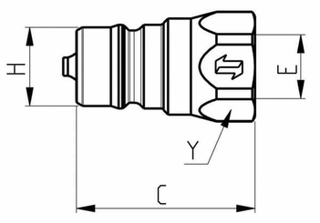 Pièces agricoles - Hydraulique - Raccord rapide mâle 1/2" - 12,5 - 1/2" NPT