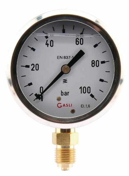 Manomètre 0-100 Bar/psi 60 Mm Rempli Glycérine – Pour Systèmes Hydrauliques, Pneumatiques, Eau
