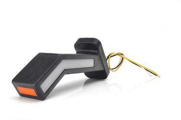 Pièces agricoles - Eclairage - Feu de gabarit gauche LED, 12-24V, 184.9x58x145.5mm, indicateur de direction dynamique, Kramp