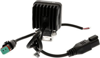 Pièces agricoles - Eclairage - Phare de travail LED, 12W, 1200lm, carrée, 12/24V, blanche, 53,7x75,5x32,3mm prise Deutsch, faisceau large, 8LED