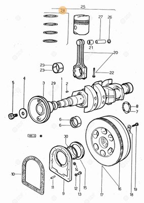 Pièces agricoles - Pieces moteur - JEU DE SEGMENTS Deutz-Fahr origine