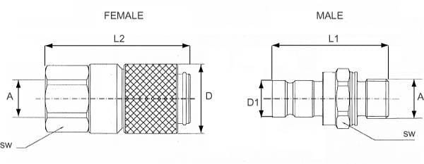 Pièces agricoles - Hydraulique - Raccord de diagnostic mâle 1/4" BSP