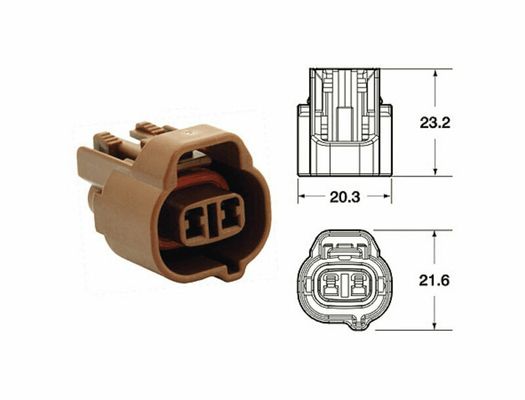 Pièces Quad & Motos - Outillage - Connectique femelle série 090 SMTO BIHR type origine 2 voies marron - 5 pcs
