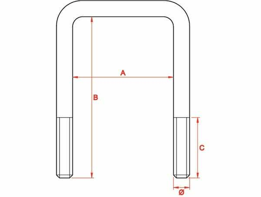 Pièces agricoles - Travail du sol - Etrier en U Ø10mm 55x85
