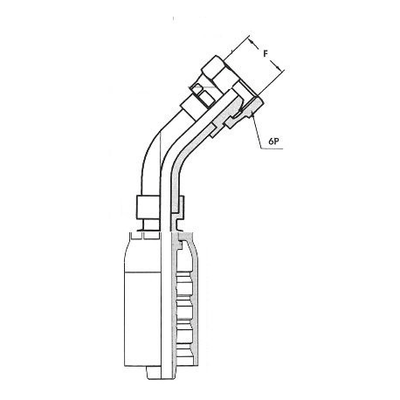 Pièces agricoles - Raccords - EMBOUT A SERTIR 42106 FBSP 1/4 45°