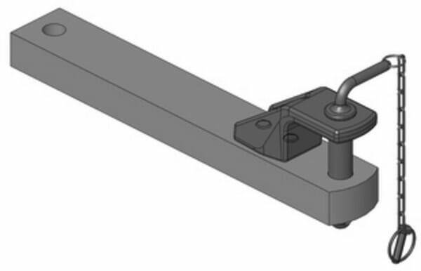 Pièces agricoles - Tracteur pièce adaptable - Barre d'attelage 90x50 L598mm Cat. 2 diamètre 31,5mm