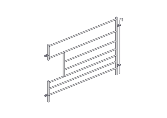 Materiels - Accessoires 50Kg-70Kg - PACK DE 6 CLAIES OVIN 7 LISSES H.1M L.1.25M AVEC DECOUPE ABREUVOIR