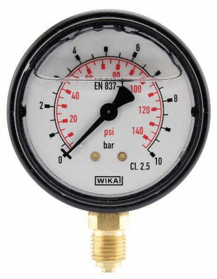 Pièces agricoles - Hydraulique - Manomètre Ø63 0-10bar ¼" inf.