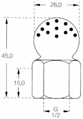Pièces agricoles - Pièce Pulvérisateur - Buse de nettoyage 1/2 240° PVC