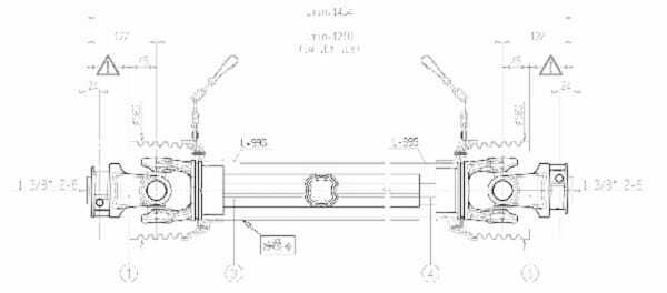 Pièces agricoles - Transmission - Arbre de transmission S9 L : 710mm, Bondioli&Pavesi
