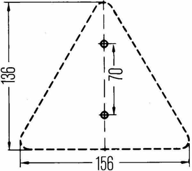 Pièces agricoles - Eclairage - Catadioptre triangle rouge 156x136 mm à visser