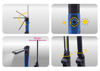 Outils - Outils divers - Lampe d'inspection aluminium slim pliable et rechargeable COB+SMD LED