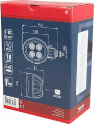 Pièces agricoles - Eclairage - Phare de travail LED rond 18W 1500lm, 10/30V, Ø 117mm faisceau large prise Deutch 6 LED Kramp