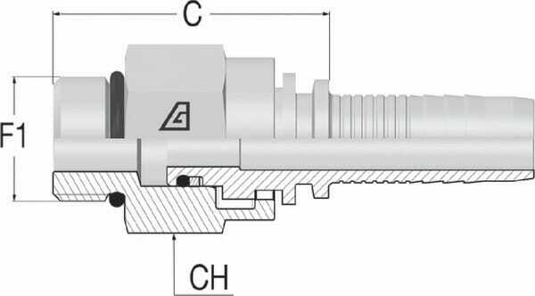 Pièces agricoles - Hydraulique - Raccord à sertir DN13-7/8 SAE