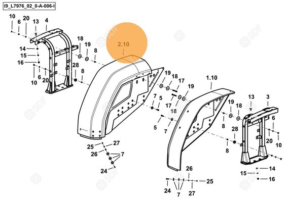 Pièces agricoles - Cabine et structure - RH MUDGUARD