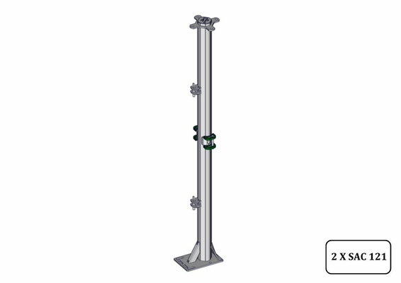 Materiels - Accessoires 20Kg-30Kg - POTEAU -4P- DE CONTENTION TREFLE 1D + 2 SURLOCK L.2.M SUR PLATINE