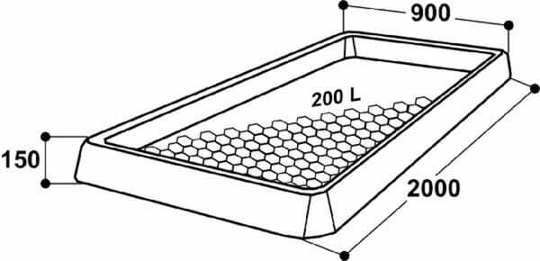 Pièces agricoles - Cloture,Jardin & Sylviculture - Conteneur polyéthylène vert 200L 2000x900x150mm Suevia