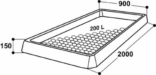 Pièces agricoles - Cloture,Jardin & Sylviculture - Conteneur polyéthylène vert 200L 2000x900x150mm Suevia